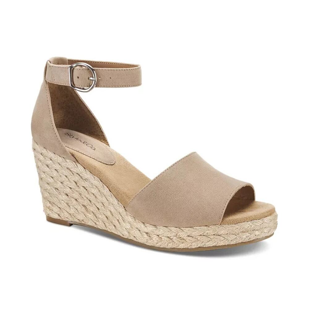 Style & Co Women's Seleeney Wedge Sandals, Light Taupe Size 9.5M